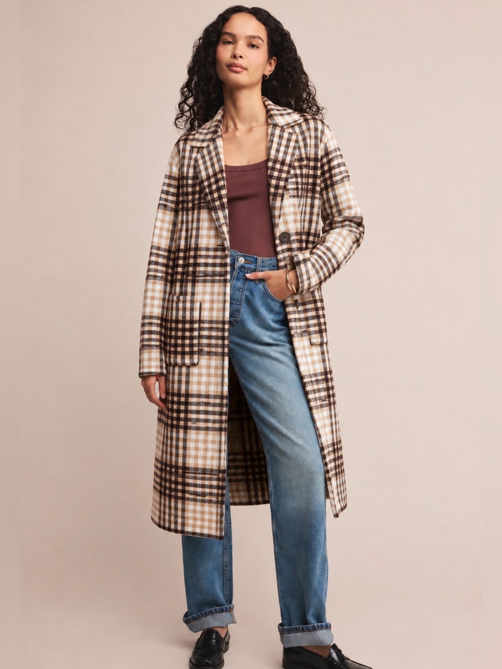 Women’s RACHEL by Rachel Roy Long Sweater Plaid Cardigan Knit Size S NWOT